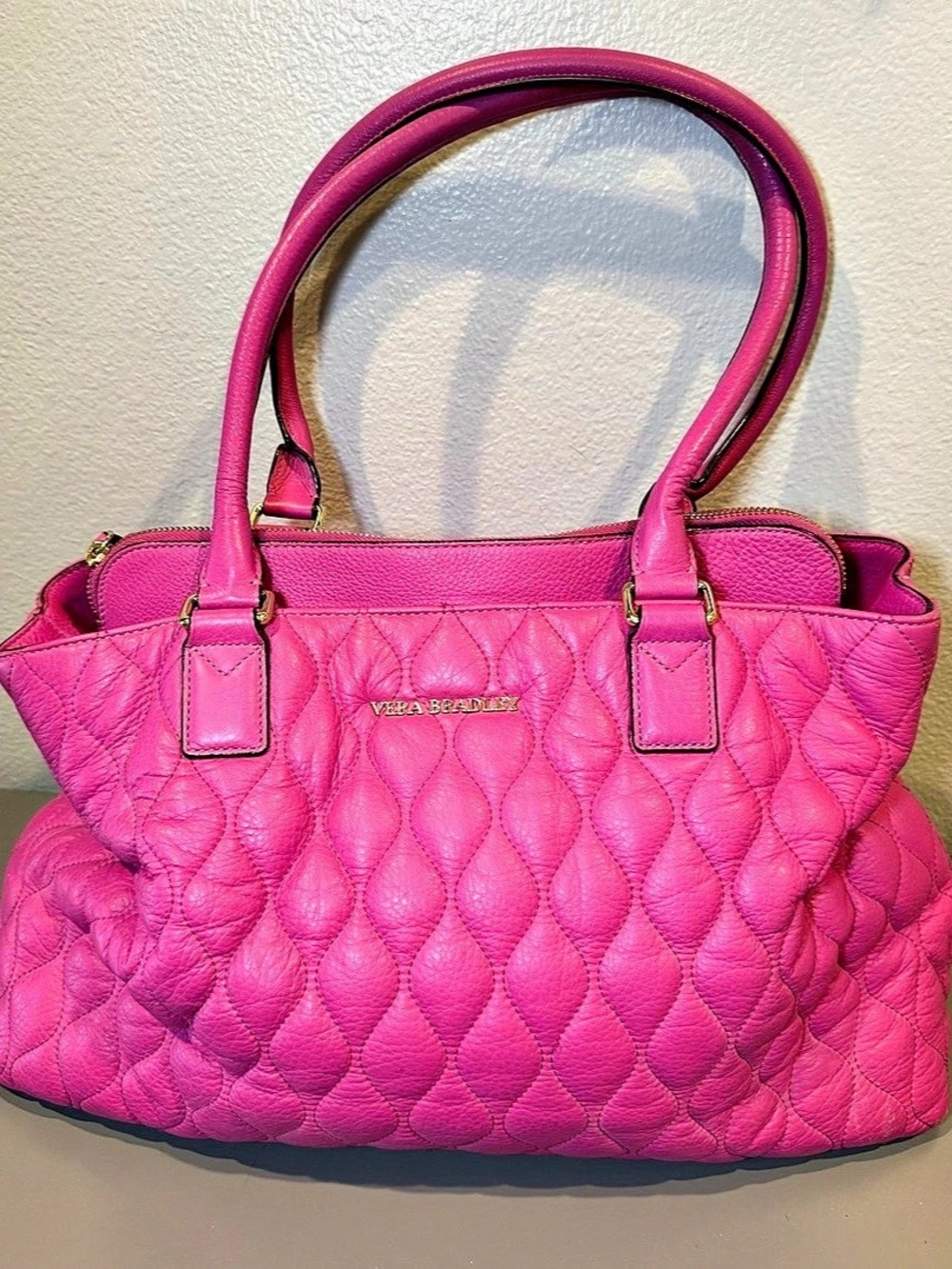 Vera Bradley Quilted Leather Ella Tote Pink